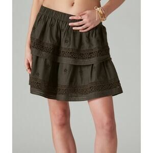 Lucky Brand Women's Schiffley Embroidered Mini Skirt Size XXL NEW
